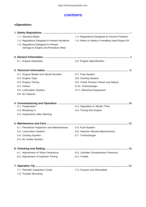 Doosan D1146 D1146T P086T1 PU086 PU086T Diesel Engine Operation and Maintenance Manual - Image 4
