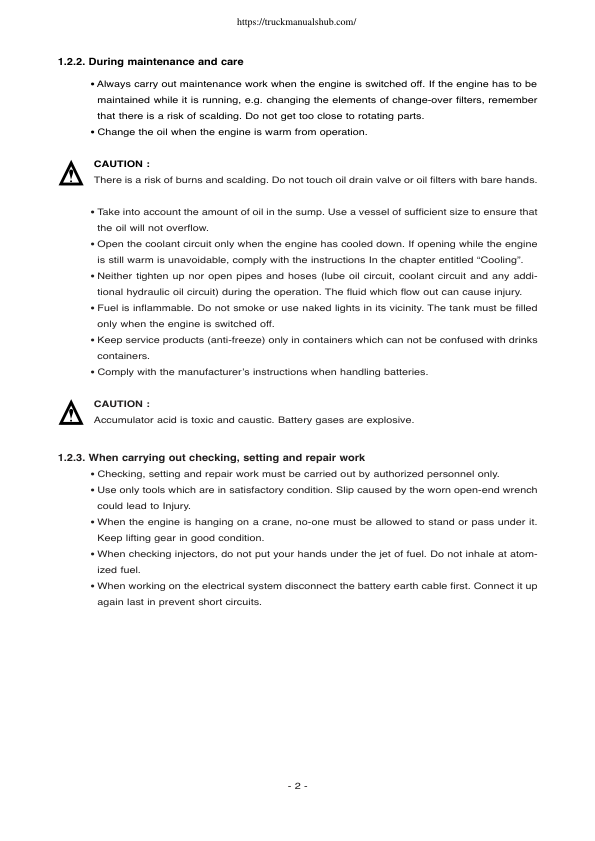 Doosan D1146 D1146T P086T1 PU086 PU086T Diesel Engine Operation and Maintenance Manual - Image 7