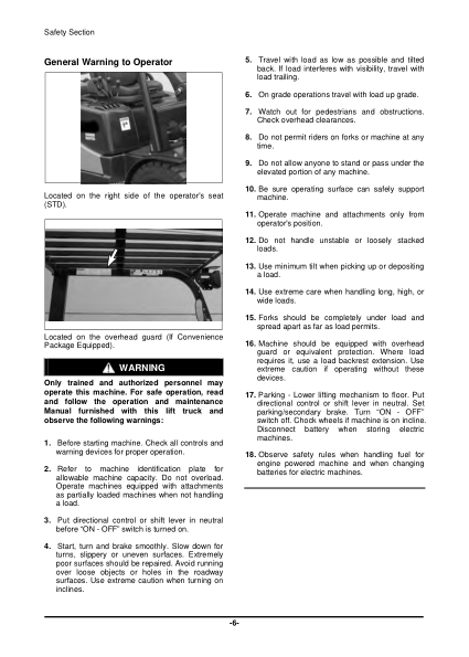Doosan D20S-5 Forklift Operation and Maintenance Manual - Image 9
