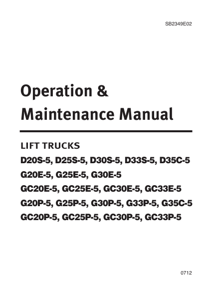 Doosan D20S-5 Forklift Operation and Maintenance Manual - Image 2