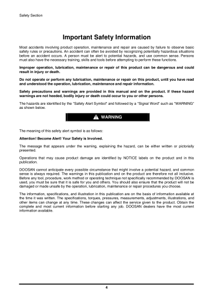 Doosan D50S-5-D60S-5-D70S-5-D80S-5-D90S-5-G50S-5-G60S-5-G70S-5-1304 Forklifts Operation and Maintenance Manual - Image 6