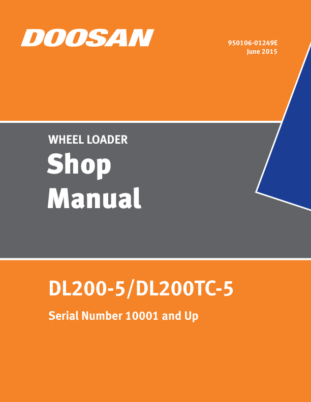 Doosan DL200-5 DL200TC-5 Wheel Loader Workshop Manual 10001 and Up - Image 2