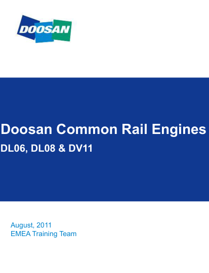 Doosan DX Series NON DPF Engine Training Manual - Image 2