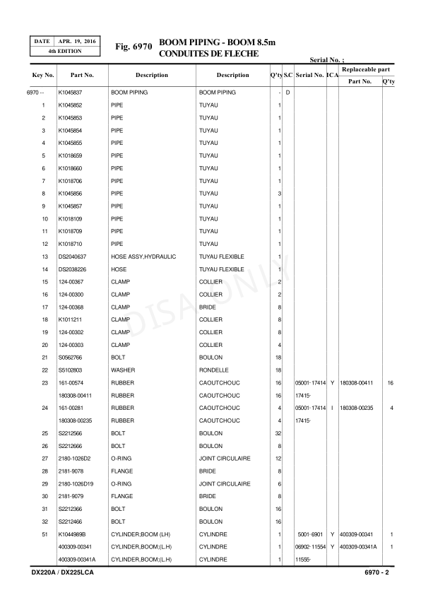 Doosan DX220A DX225LCA Excavator Parts Catalog - Image 9