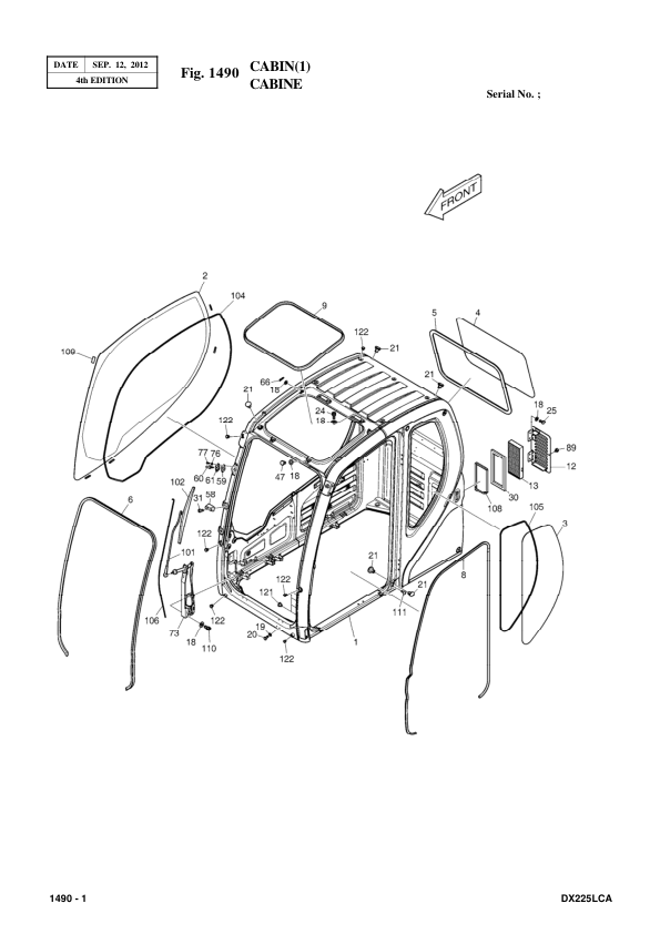 Doosan DX225LCA Excavator Parts Manual 5001 and Up - Image 9