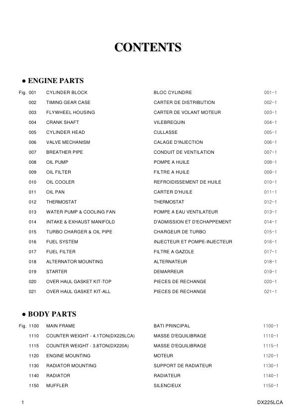 Doosan DX225LCA Excavator Parts Manual 5001 and Up - Image 5