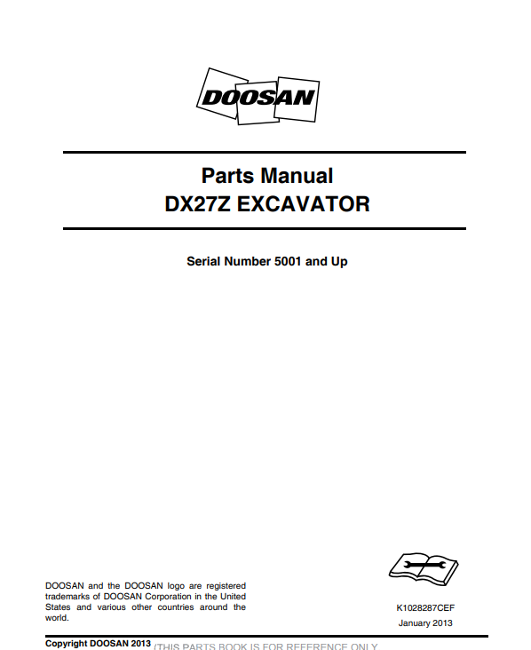 Doosan DX27Z Excavator Parts Catalog - Image 3