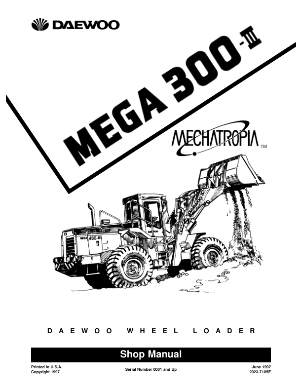 Doosan Daewoo M300-3 Wheel Loader Workshop Manual 0001 and Up - Image 2