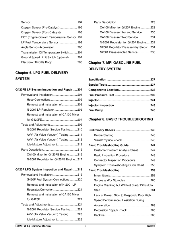 Doosan G420FRE G420F LP Engine Service Manual - Image 6