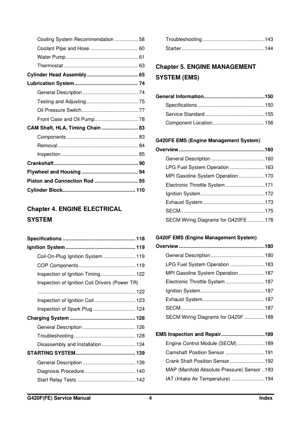 Doosan G420FRE G420F LP Engine Service Manual - Image 5