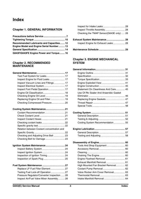 Doosan G643ELP G643LP Engine Service Manual - Image 4