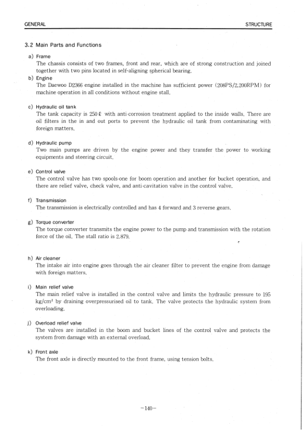 Doosan M300 Wheel Loader Workshop Manual 3001 - Image 5