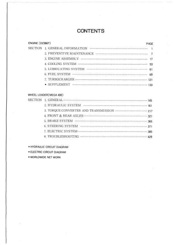 Doosan M400 Wheel Loader and Engine D2366T Workshop Manual - Image 3