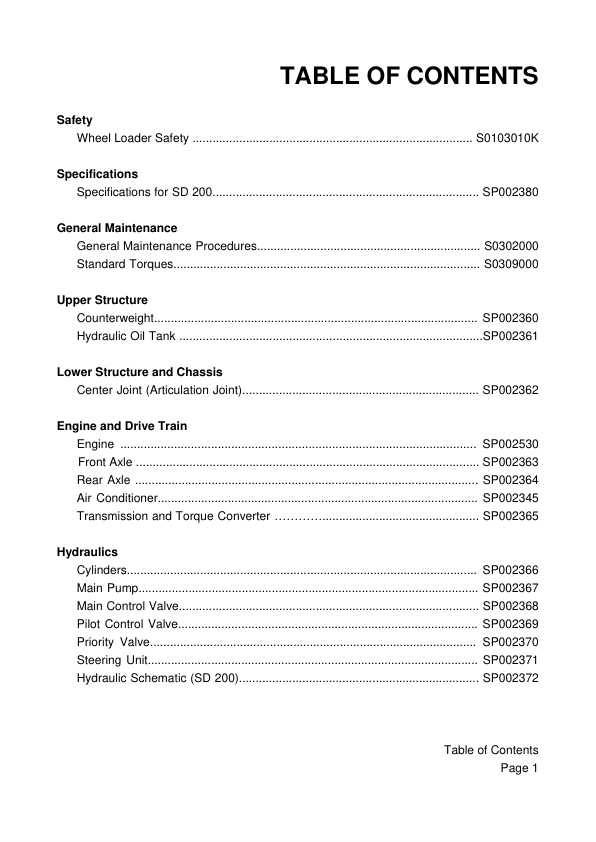 Doosan SD200 Wheel Loader Workshop Manual 1001 and Up Tier II - Image 3