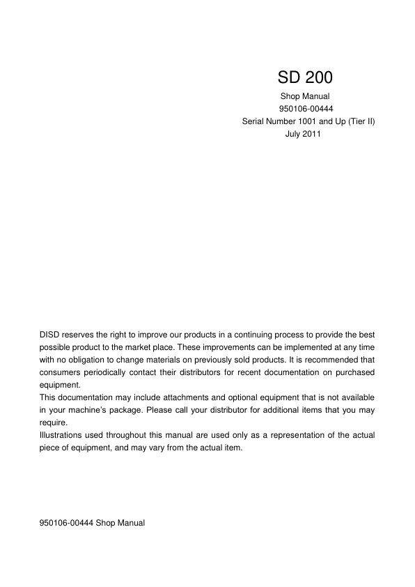 Doosan SD200 Wheel Loader Workshop Manual 1001 and Up Tier II - Image 2