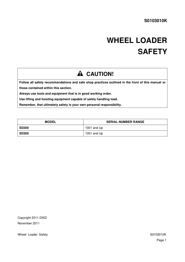 Doosan SD200 Wheel Loader Workshop Manual 1001 and Up Tier II - Image 5