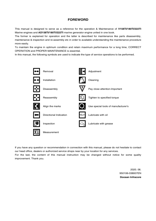 Doosan V158T V180TI V222TI AD158TI AD180TI AD222TI Engine Operation and Maintenance Manual - Image 3