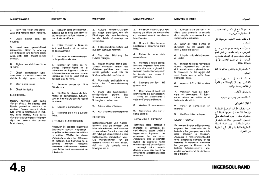 INGERSOLL-RAND P75 W-LO Compresor Operation and Manitenance Manual Parts Catalog 800001-800200 - Image 13