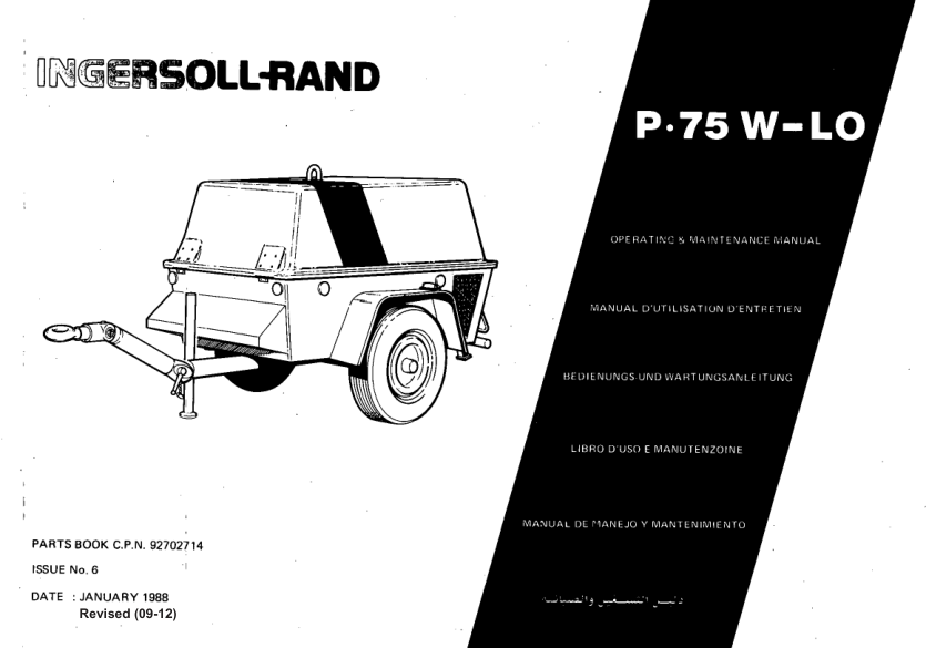 INGERSOLL-RAND P75 W-LO Compresor Operation and Manitenance Manual Parts Catalog 800001-800200 - Image 3