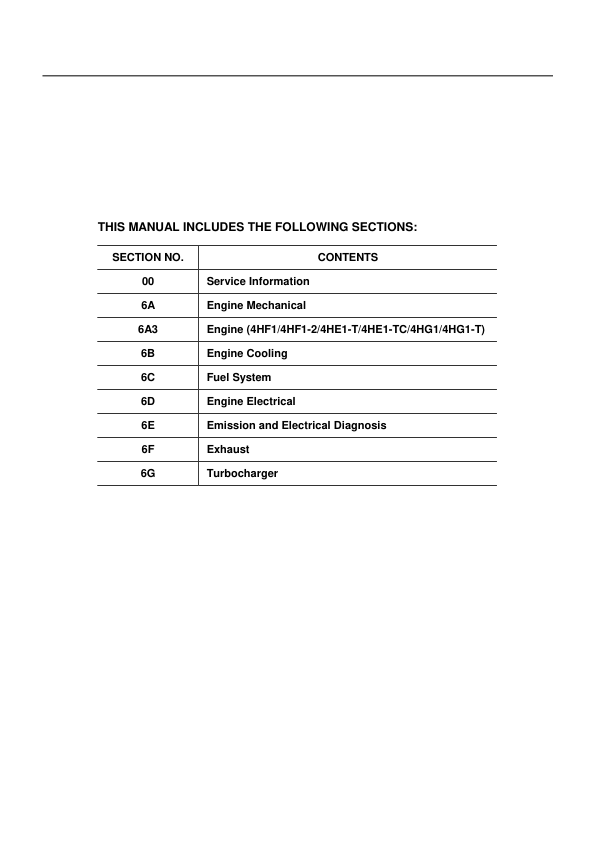 Isuzu NHR NKR NPR 4H Series Engine Workshop Manual - Image 4