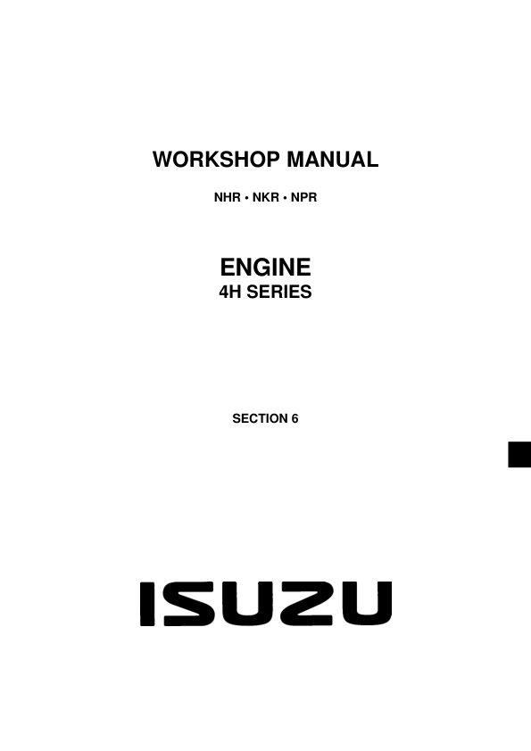 Isuzu NHR NKR NPR 4H Series Engine Workshop Manual - Image 2