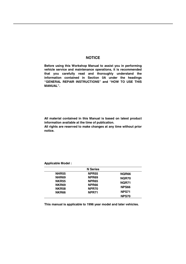 Isuzu NHR NKR NPR 4H Series Engine Workshop Manual - Image 3