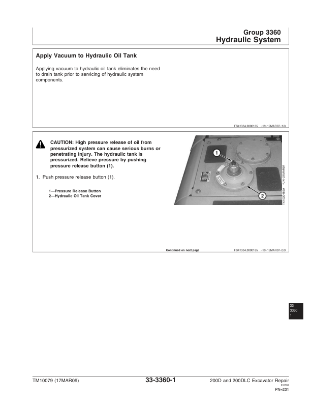John Deere 200D 200DLC Excavator Repair Technical Manual - Image 7