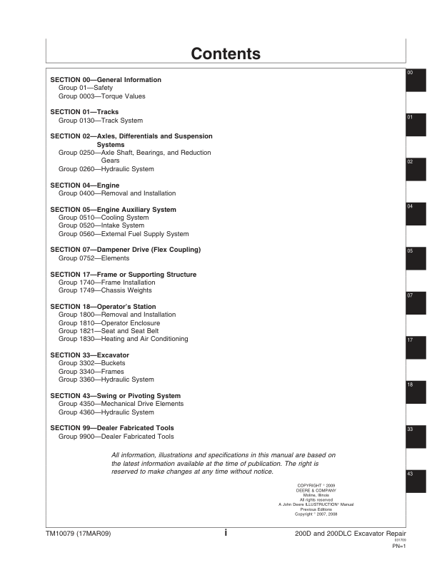 John Deere 200D 200DLC Excavator Repair Technical Manual - Image 5