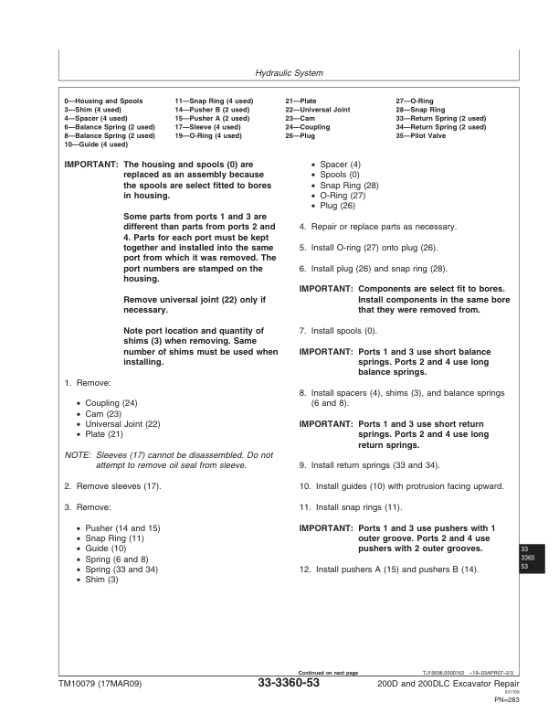 John Deere 200D 200DLC Excavator Repair Technical Manual - Image 9