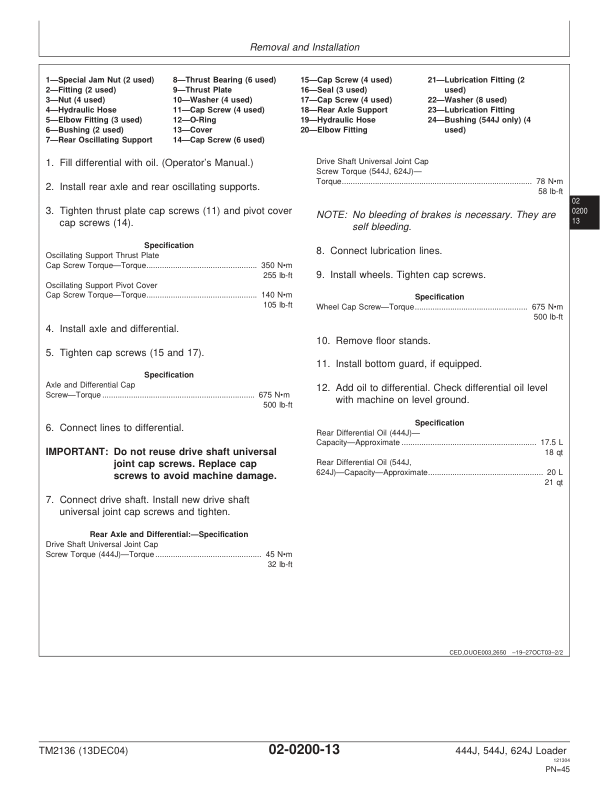 John Deere 444J 544J 624J Loader Repair Technical Manual - Image 11