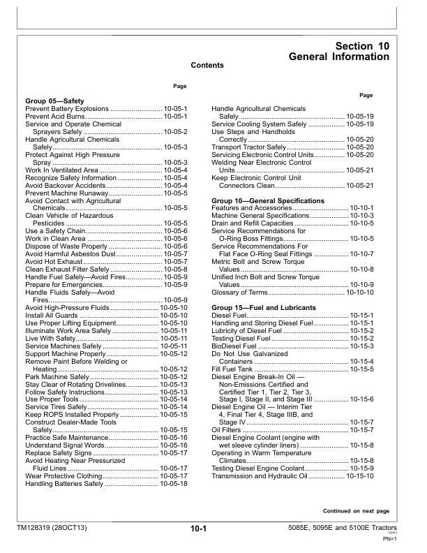 John Deere 5085E 5095E 5100E Tractors Repair Technical Manual - Image 5