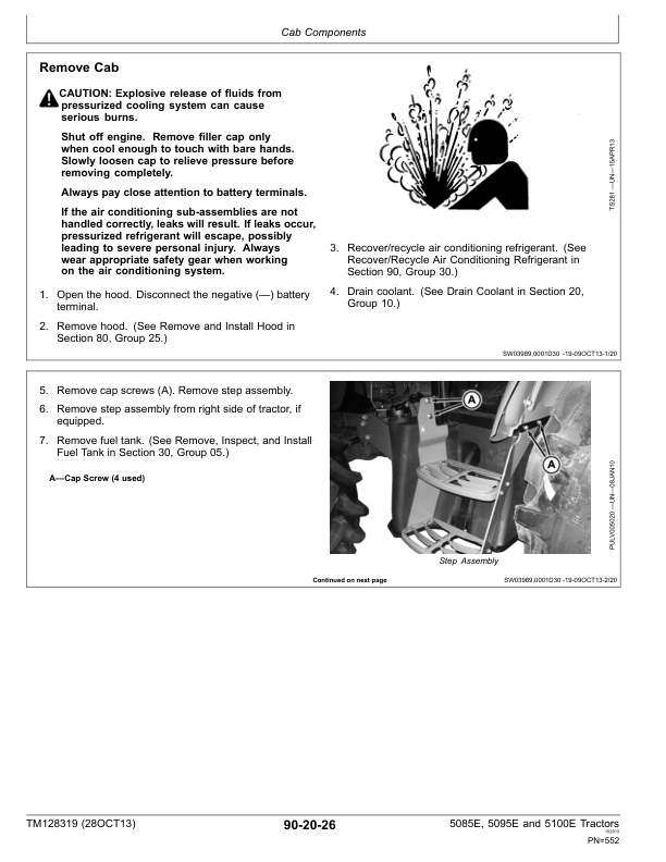 John Deere 5085E 5095E 5100E Tractors Repair Technical Manual - Image 13