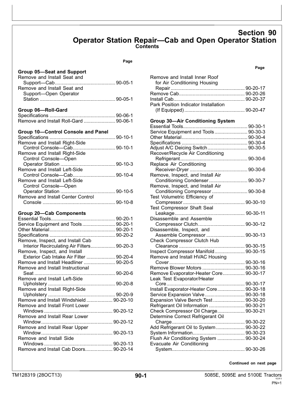 John Deere 5085E 5095E 5100E Tractors Repair Technical Manual - Image 12