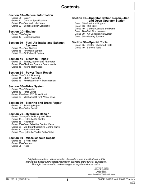 John Deere 5085E 5095E 5100E Tractors Repair Technical Manual - Image 4