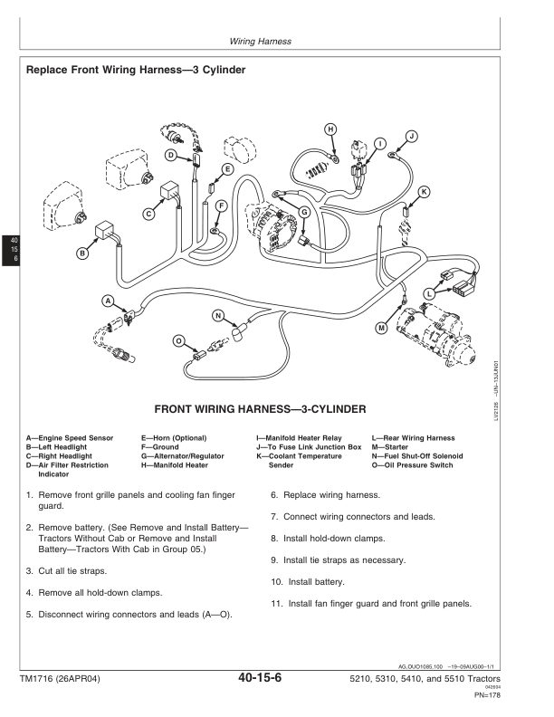 John Deere 5210 5310 5410 5510 Tractor Technical Manual TM1716 - Image 8