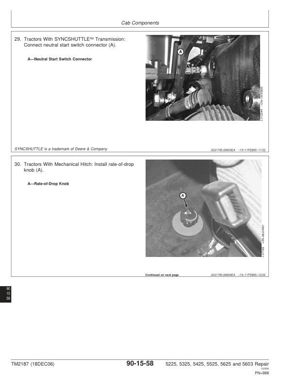 John Deere 5225 5325 5425 5525 5625 5603 Tractor Repair Technical Manual TM2187 - Image 11