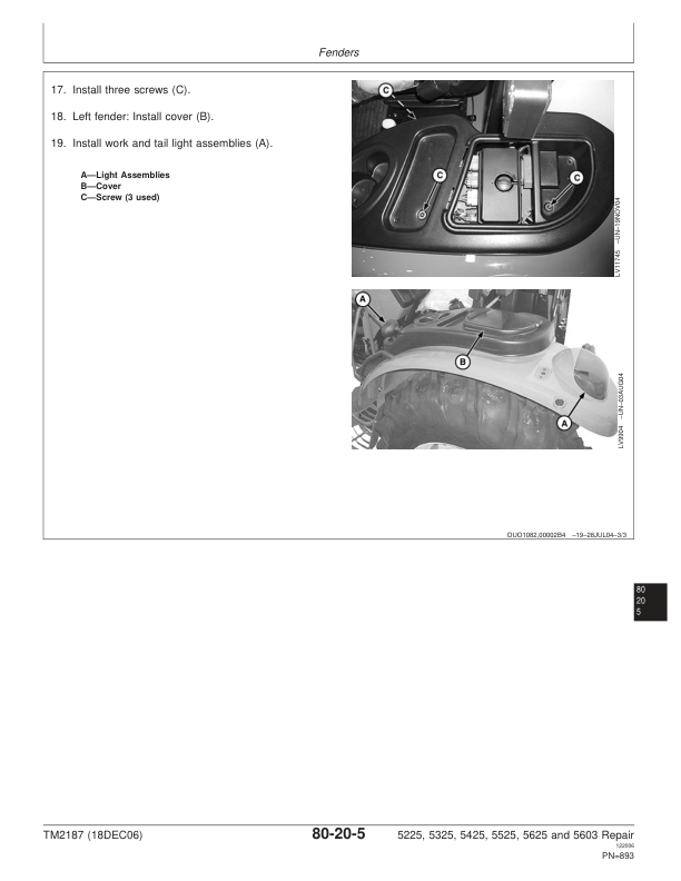 John Deere 5225 5325 5425 5525 5625 5603 Tractor Repair Technical Manual TM2187 - Image 10