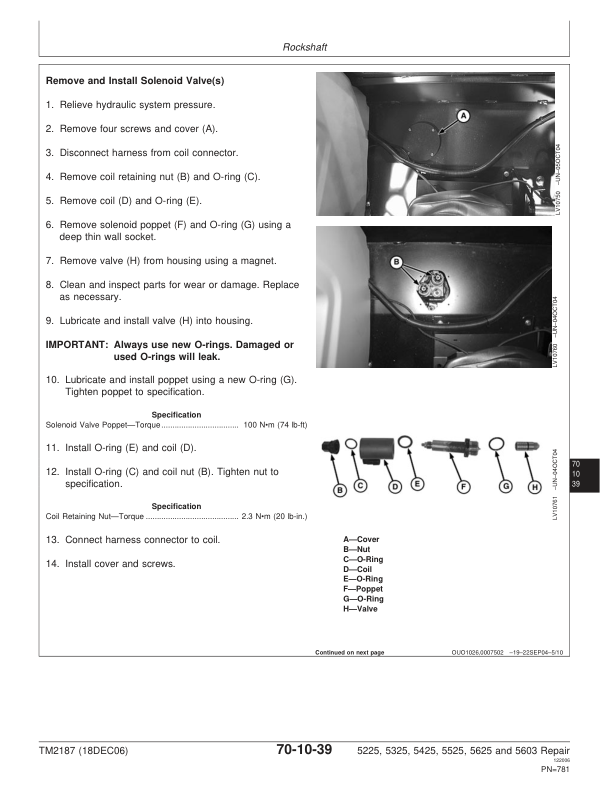 John Deere 5225 5325 5425 5525 5625 5603 Tractor Repair Technical Manual TM2187 - Image 9