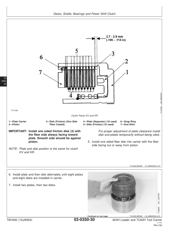 John Deere 624H Loader TC62H Tool Carrier Repair Technical Manual TM1640 - Image 7
