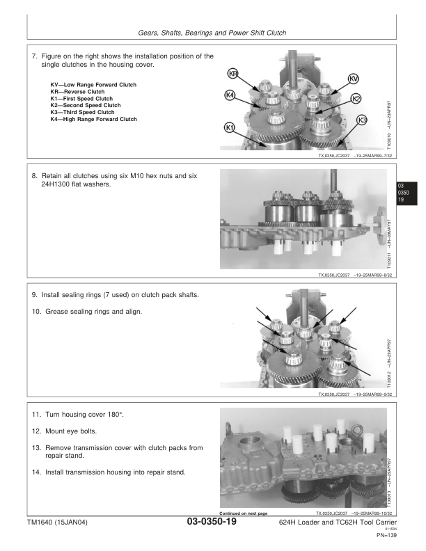 John Deere 624H Loader TC62H Tool Carrier Repair Technical Manual TM1640 - Image 6