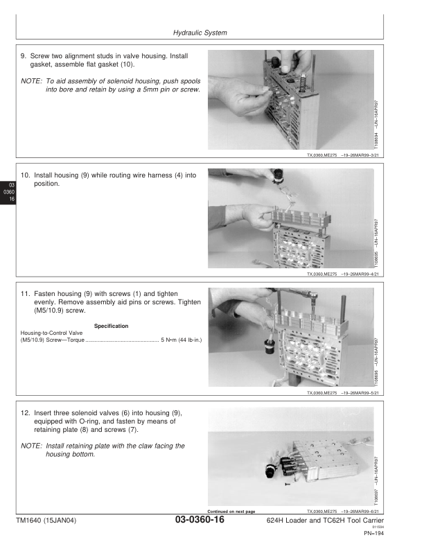 John Deere 624H Loader TC62H Tool Carrier Repair Technical Manual TM1640 - Image 9