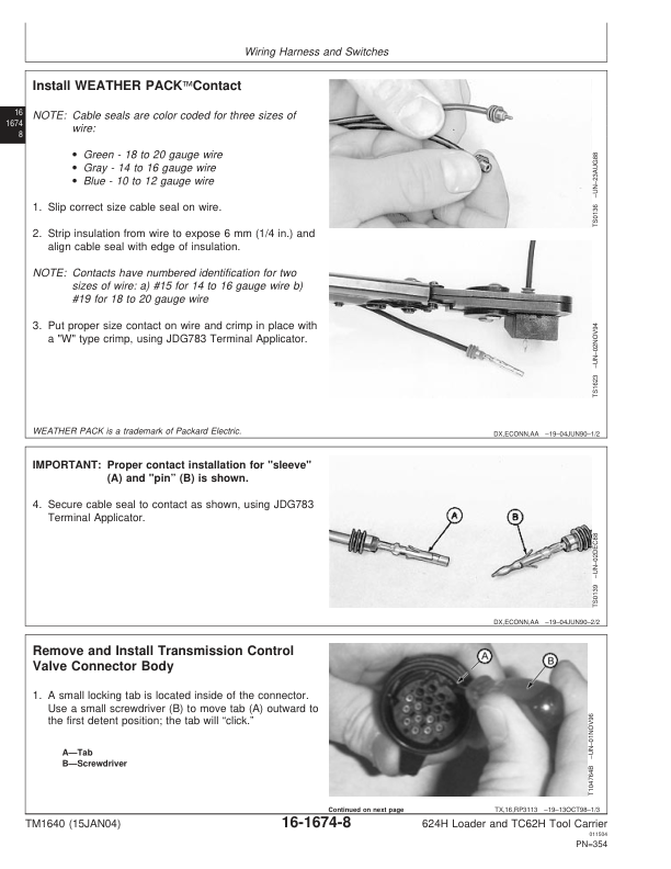 John Deere 624H Loader TC62H Tool Carrier Repair Technical Manual TM1640 - Image 11