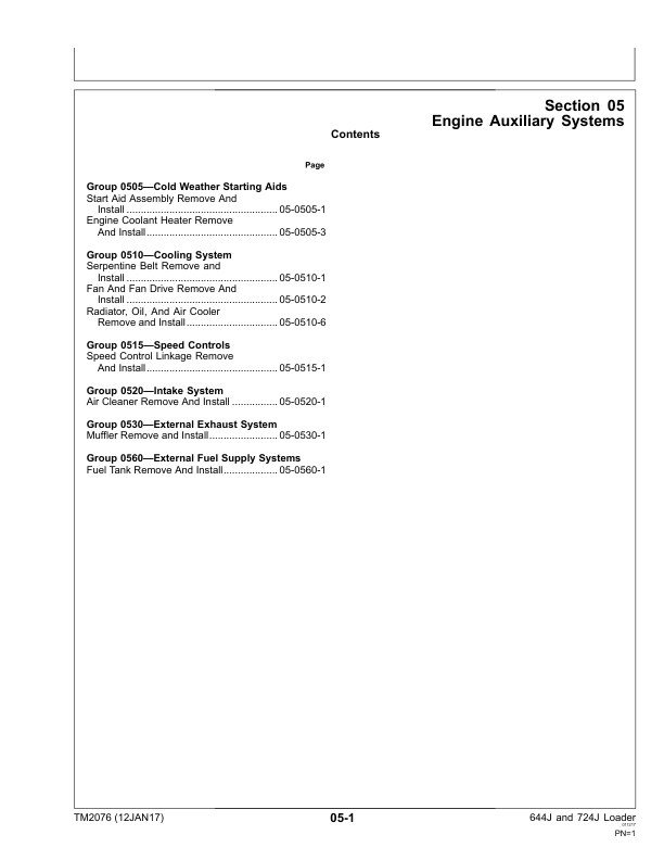 John Deere 644J 724J Loader Repair Technical Manual - Image 7