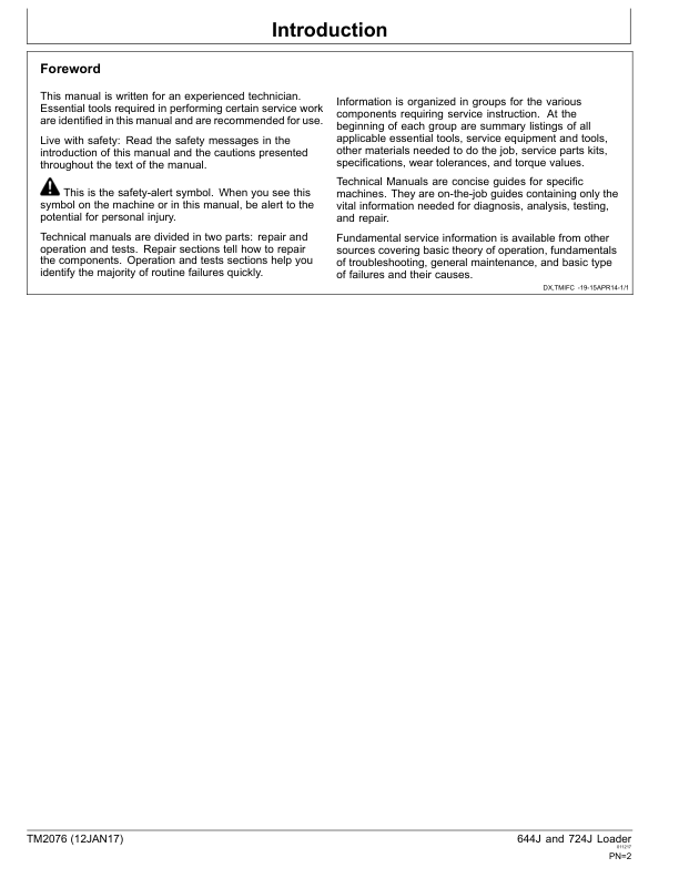 John Deere 644J 724J Loader Repair Technical Manual - Image 3