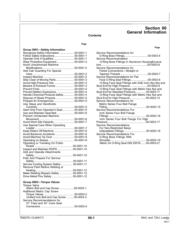 John Deere 644J 724J Loader Repair Technical Manual - Image 6