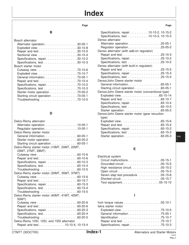John Deere Diesel Engines Alternators and Starter Motors Component Technical Manual - Image 11