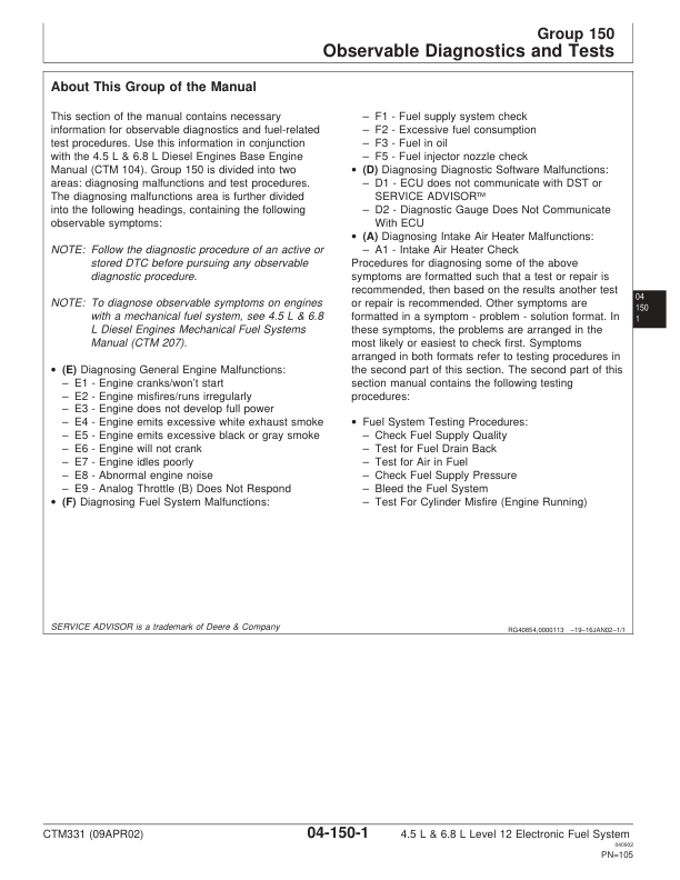 John Deere PowerTech 4.5L 6.8L Diesel Engines Level 12 Electronic Fuel System Technical Manual - Image 9