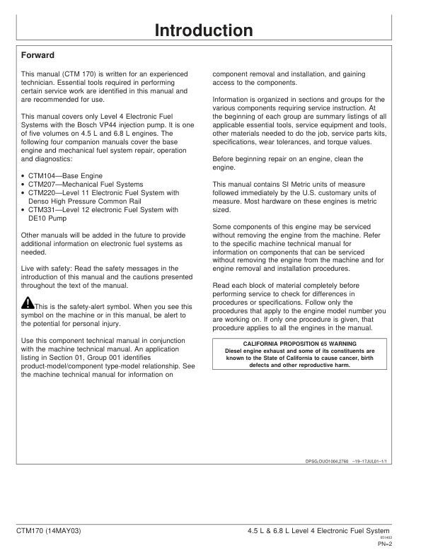 John Deere PowerTech 4.5L 6.8L Diesel Engines Level 4 Electronic Fuel System Technical Manual - Image 4