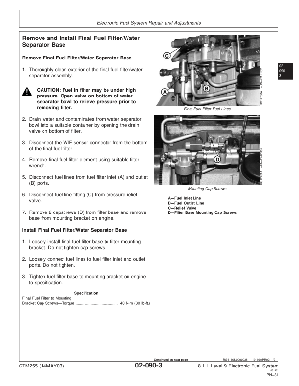 John Deere PowerTech 8.1L Diesel Engines Level 9 Electronic Fuel System Technical Manual - Image 9