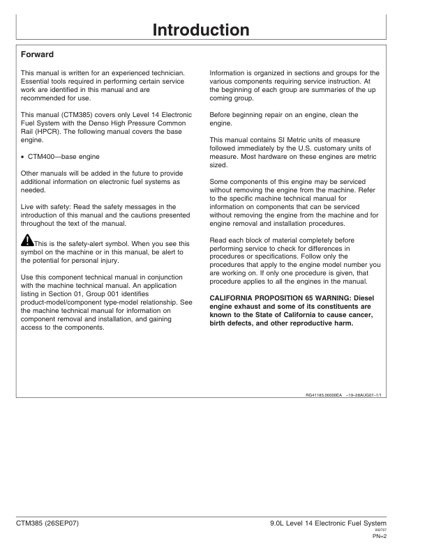 John Deere PowerTech Plus 9.0L Diesel Engines Level 14 Electronic Fuel System Technical Manual - Image 3